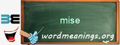 WordMeaning blackboard for mise